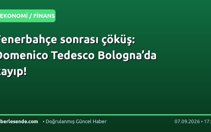Fenerbahçe sonrası çöküş: Domenico Tedesco Bologna’da kayıp!