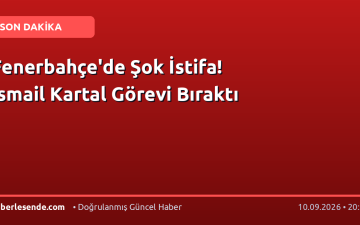 Fenerbahçe'de Şok İstifa! İsmail Kartal Görevi Bıraktı
