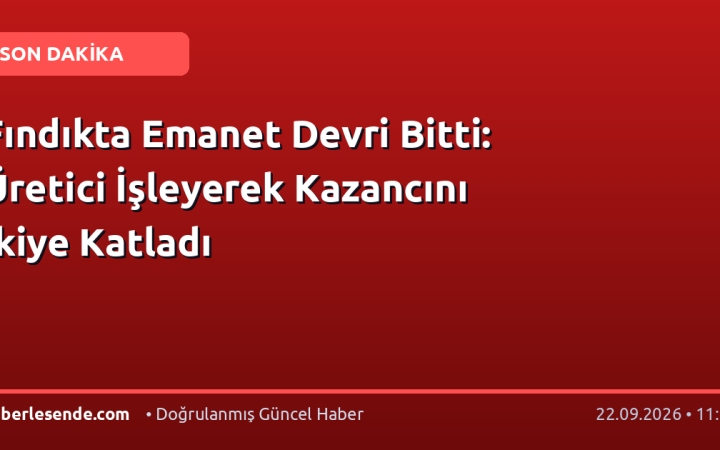 Fındıkta Emanet Devri Bitti: Üretici İşleyerek Kazancını İkiye Katladı