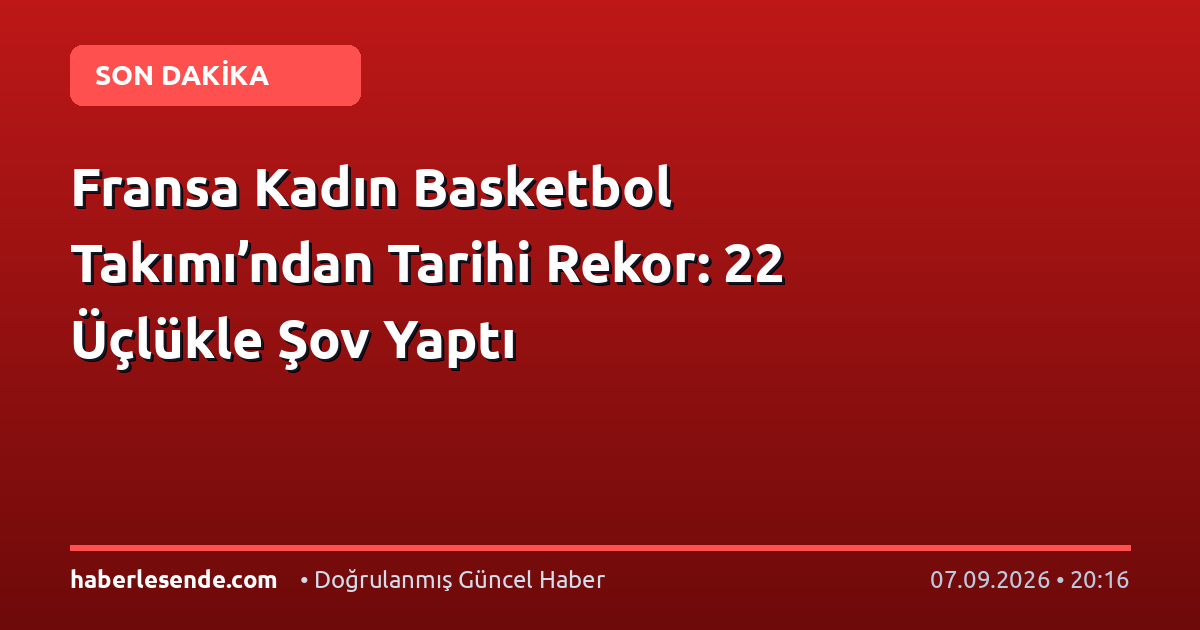 Fransa Kadın Basketbol Takımı’ndan Tarihi Rekor: 22 Üçlükle Şov Yaptı
