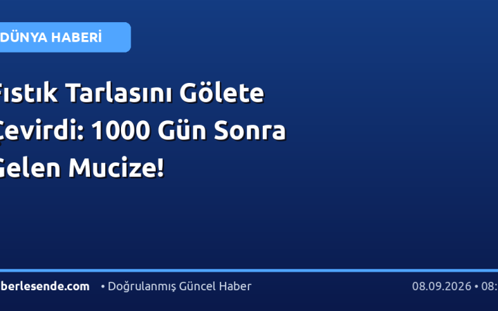 Fıstık Tarlasını Gölete Çevirdi: 1000 Gün Sonra Gelen Mucize!