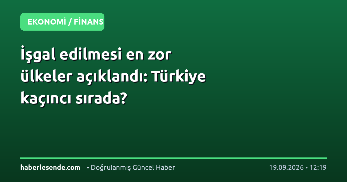 İşgal edilmesi en zor ülkeler açıklandı: Türkiye kaçıncı sırada?