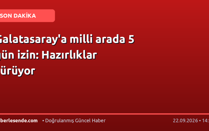 Galatasaray'a milli arada 5 gün izin: Hazırlıklar sürüyor