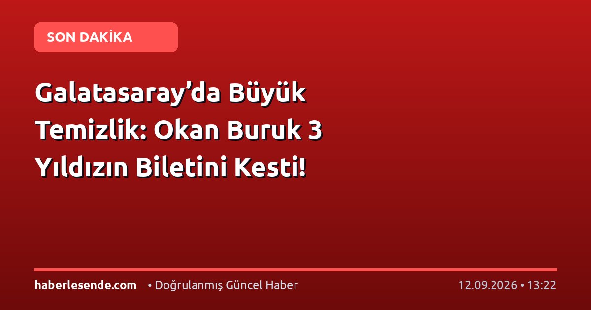 Galatasaray’da Büyük Temizlik: Okan Buruk 3 Yıldızın Biletini Kesti!