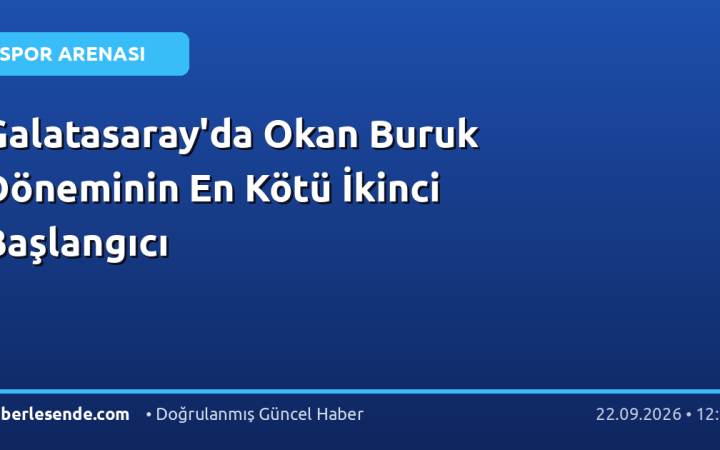 Galatasaray'da Okan Buruk Döneminin En Kötü İkinci Başlangıcı