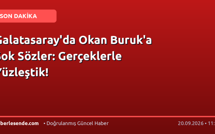 Galatasaray'da Okan Buruk'a Şok Sözler: Gerçeklerle Yüzleştik!
