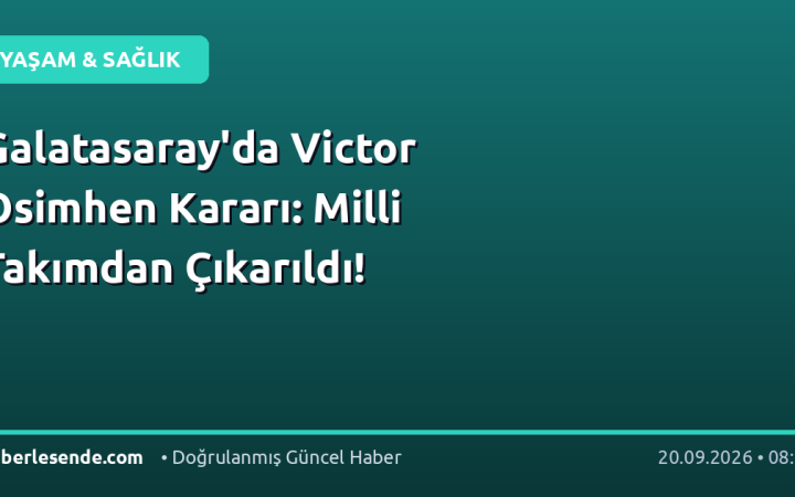 Galatasaray'da Victor Osimhen Kararı: Milli Takımdan Çıkarıldı!