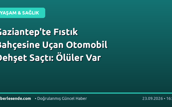 Gaziantep'te Fıstık Bahçesine Uçan Otomobil Dehşet Saçtı: Ölüler Var