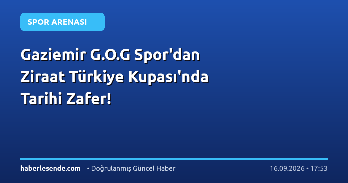 Gaziemir G.O.G Spor'dan Ziraat Türkiye Kupası'nda Tarihi Zafer!