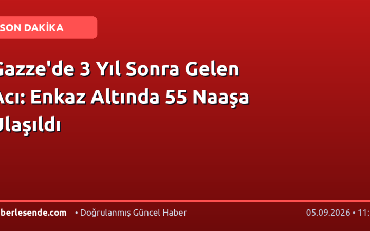 Gazze'de 3 Yıl Sonra Gelen Acı: Enkaz Altında 55 Naaşa Ulaşıldı