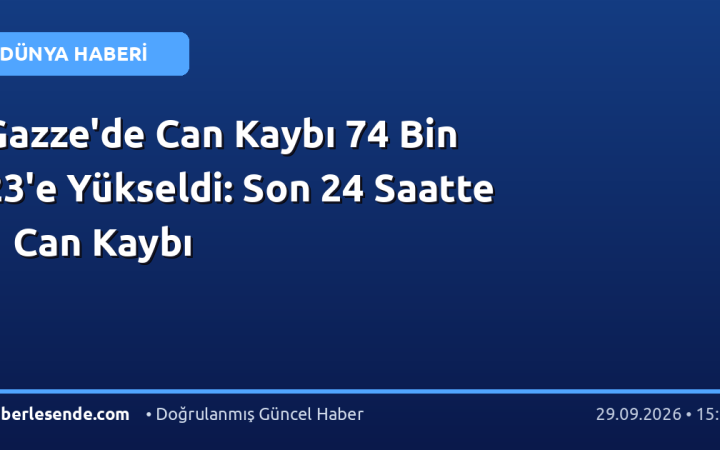 Gazze'de Can Kaybı 74 Bin 23'e Yükseldi: Son 24 Saatte 1 Can Kaybı