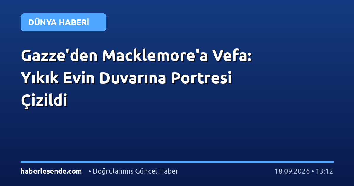 Gazze'den Macklemore'a Vefa: Yıkık Evin Duvarına Portresi Çizildi