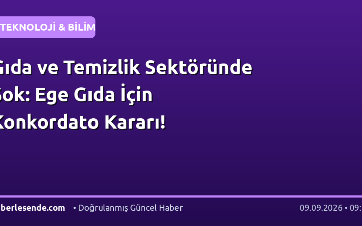 Gıda ve Temizlik Sektöründe Şok: Ege Gıda İçin Konkordato Kararı!