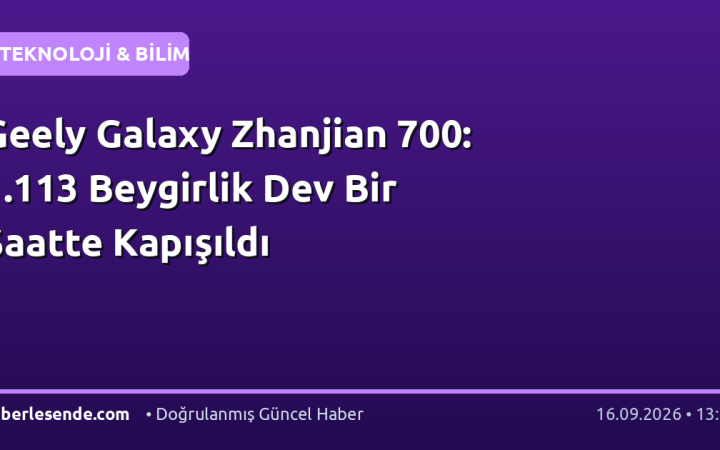 Geely Galaxy Zhanjian 700: 1.113 Beygirlik Dev Bir Saatte Kapışıldı