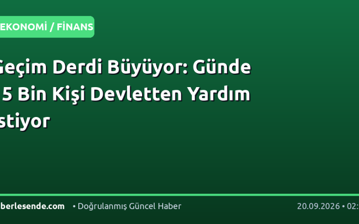 Geçim Derdi Büyüyor: Günde 15 Bin Kişi Devletten Yardım İstiyor