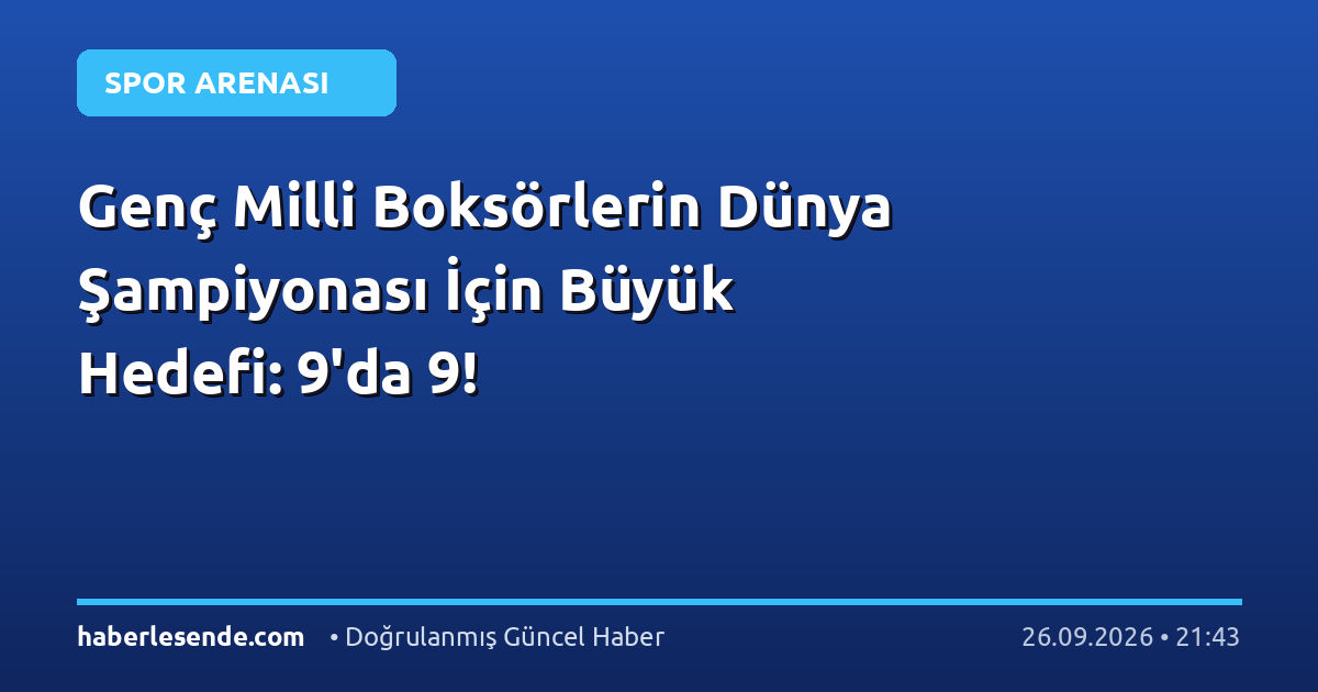 Genç Milli Boksörlerin Dünya Şampiyonası İçin Büyük Hedefi: 9'da 9!