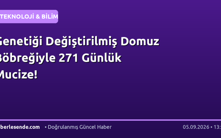 Genetiği Değiştirilmiş Domuz Böbreğiyle 271 Günlük Mucize!