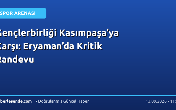 Gençlerbirliği Kasımpaşa’ya Karşı: Eryaman’da Kritik Randevu