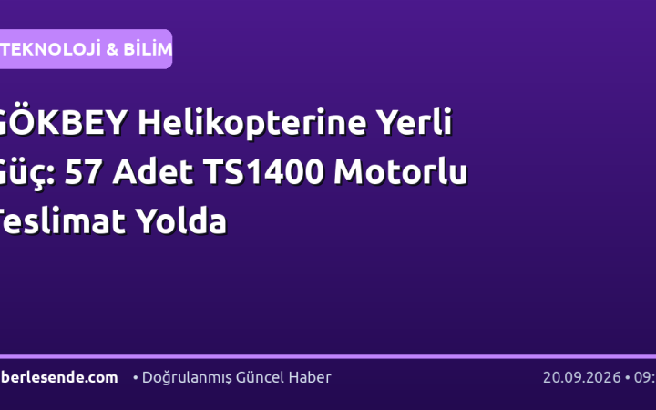 GÖKBEY Helikopterine Yerli Güç: 57 Adet TS1400 Motorlu Teslimat Yolda