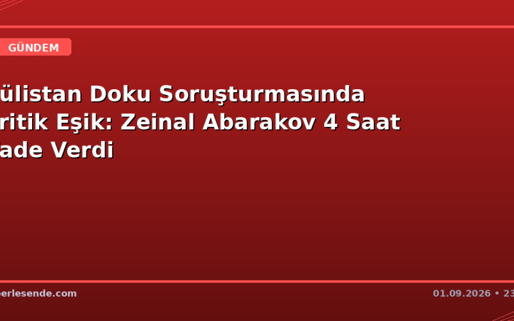 Gülistan Doku Soruşturmasında Kritik Eşik: Zeinal Abarakov 4 Saat İfade Verdi