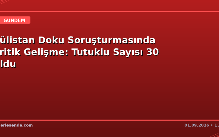 Gülistan Doku Soruşturmasında Kritik Gelişme: Tutuklu Sayısı 30 Oldu