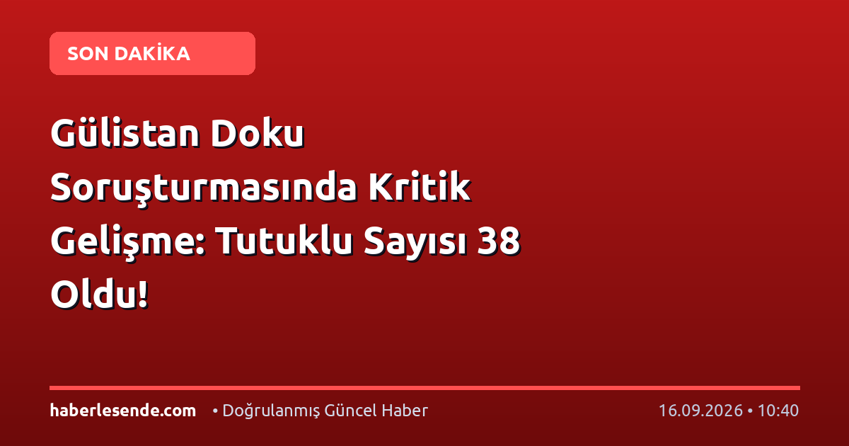 Gülistan Doku Soruşturmasında Kritik Gelişme: Tutuklu Sayısı 38 Oldu!