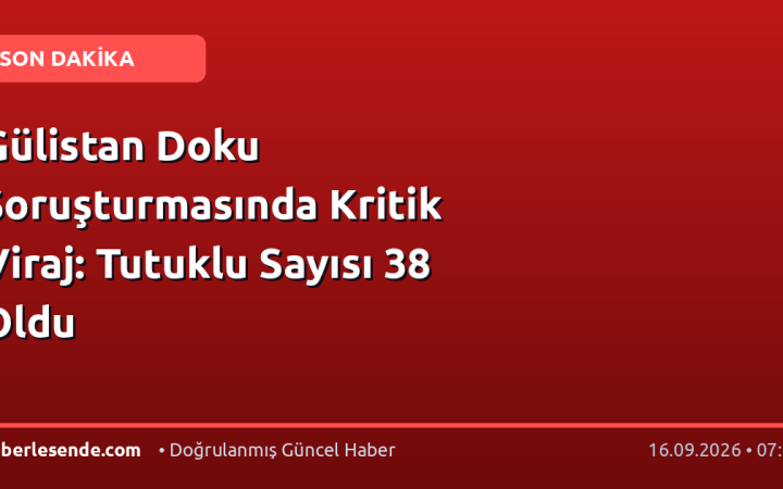 Gülistan Doku Soruşturmasında Kritik Viraj: Tutuklu Sayısı 38 Oldu