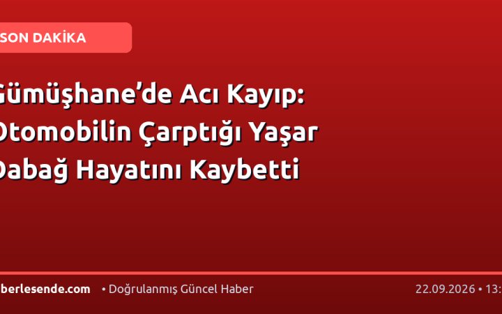 Gümüşhane’de Acı Kayıp: Otomobilin Çarptığı Yaşar Dabağ Hayatını Kaybetti