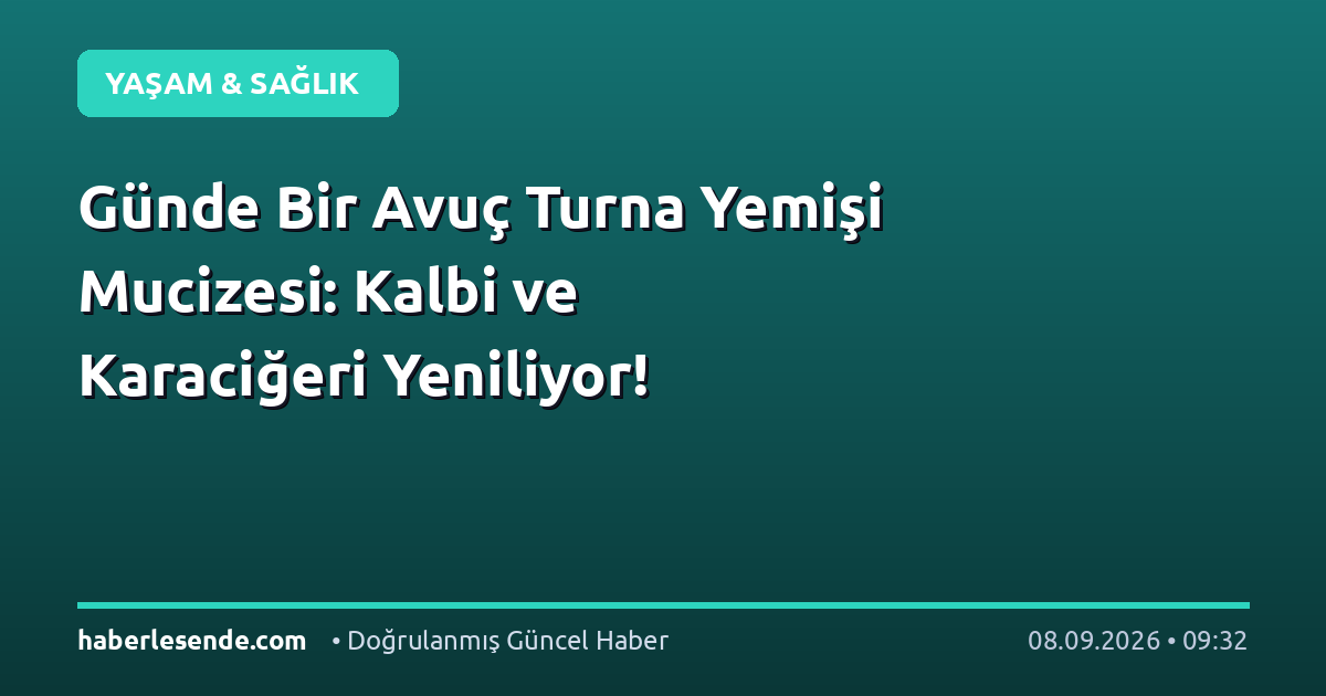 Günde Bir Avuç Turna Yemişi Mucizesi: Kalbi ve Karaciğeri Yeniliyor!
