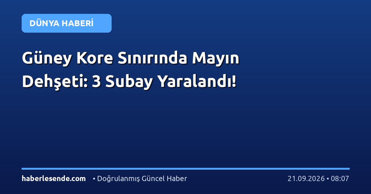 Güney Kore Sınırında Mayın Dehşeti: 3 Subay Yaralandı!