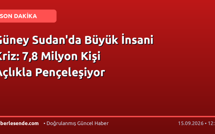 Güney Sudan'da Büyük İnsani Kriz: 7,8 Milyon Kişi Açlıkla Pençeleşiyor