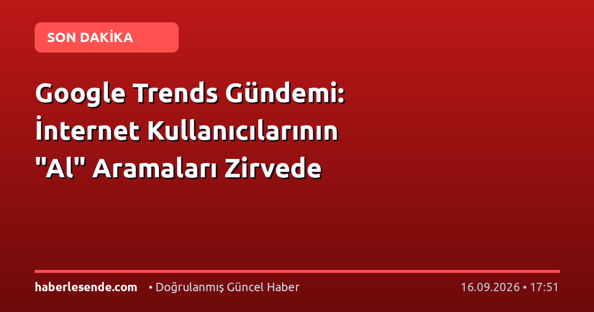 Google Trends Gündemi: İnternet Kullanıcılarının "Al" Aramaları Zirvede