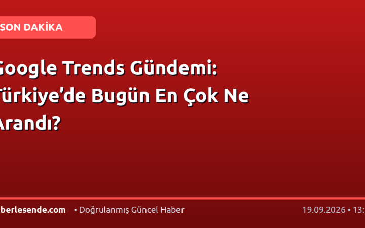 Google Trends Gündemi: Türkiye’de Bugün En Çok Ne Arandı?