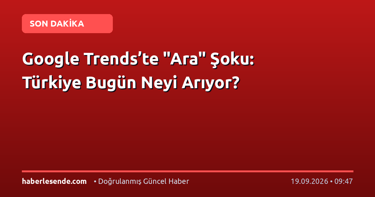 Google Trends’te "Ara" Şoku: Türkiye Bugün Neyi Arıyor?