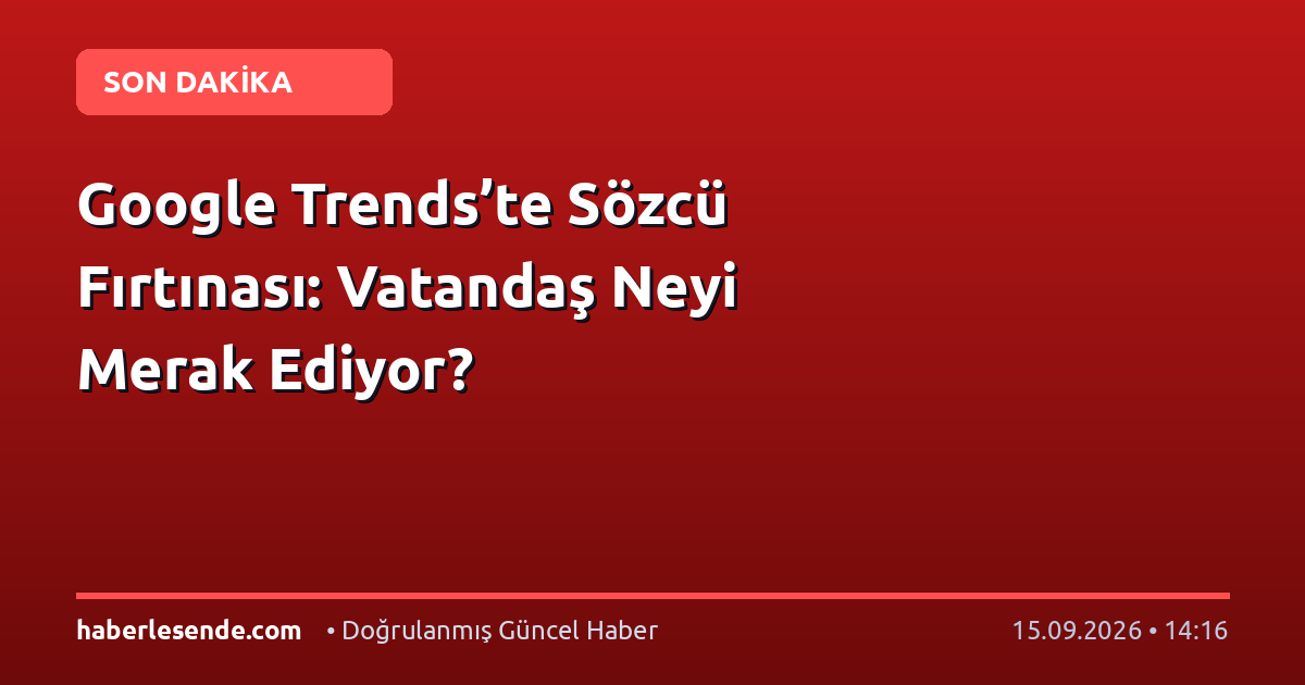 Google Trends’te Sözcü Fırtınası: Vatandaş Neyi Merak Ediyor?