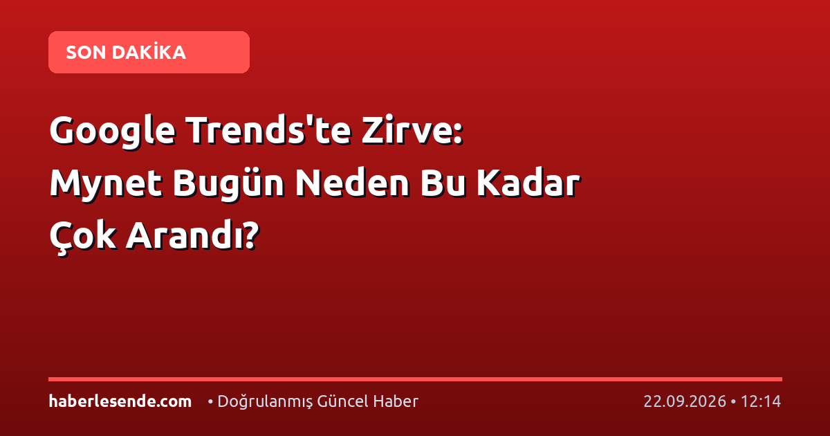 Google Trends'te Zirve: Mynet Bugün Neden Bu Kadar Çok Arandı?