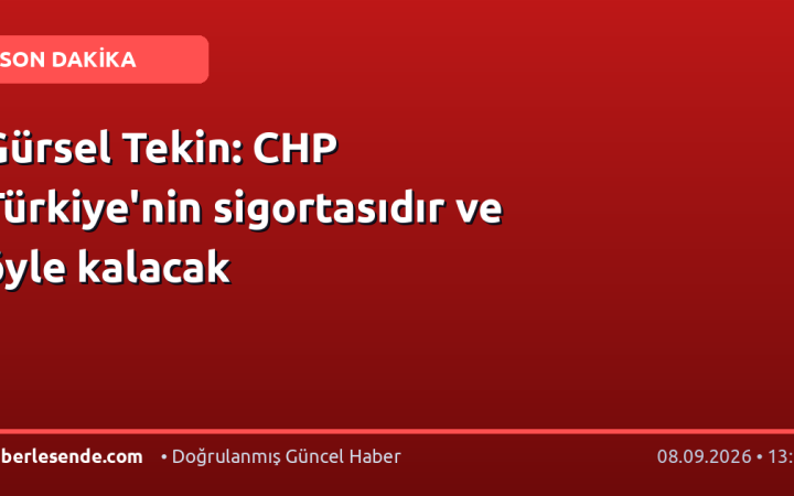 Gürsel Tekin: CHP Türkiye'nin sigortasıdır ve öyle kalacak