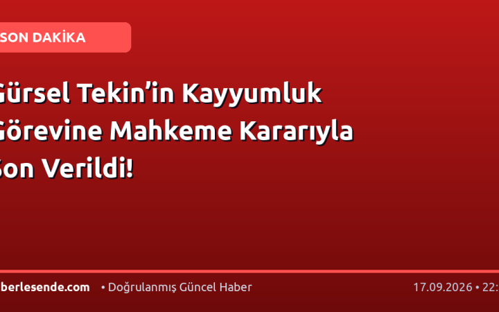 Gürsel Tekin’in Kayyumluk Görevine Mahkeme Kararıyla Son Verildi!