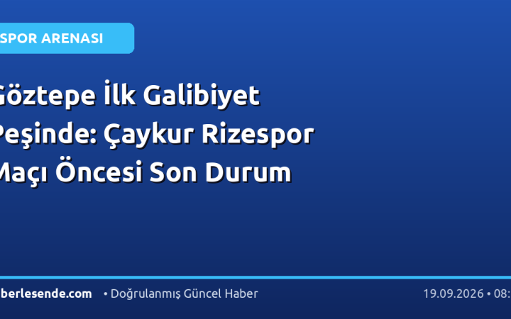 Göztepe İlk Galibiyet Peşinde: Çaykur Rizespor Maçı Öncesi Son Durum