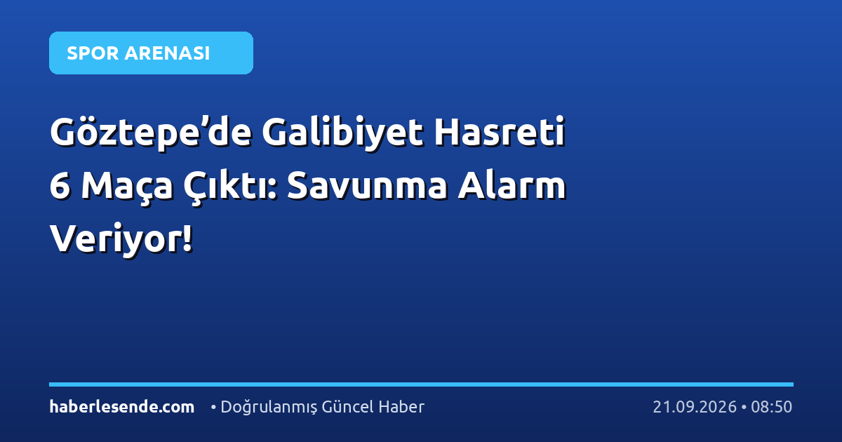 Göztepe’de Galibiyet Hasreti 6 Maça Çıktı: Savunma Alarm Veriyor!