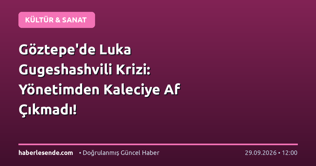 Göztepe'de Luka Gugeshashvili Krizi: Yönetimden Kaleciye Af Çıkmadı!