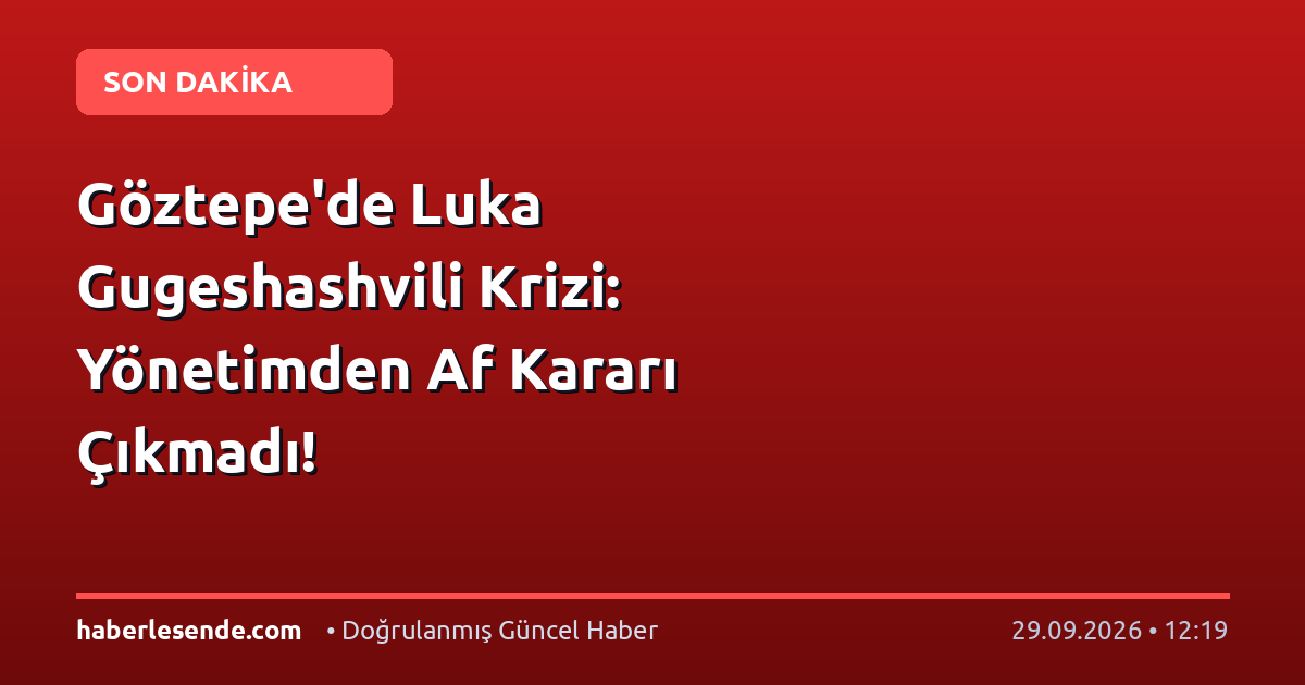 Göztepe'de Luka Gugeshashvili Krizi: Yönetimden Af Kararı Çıkmadı!