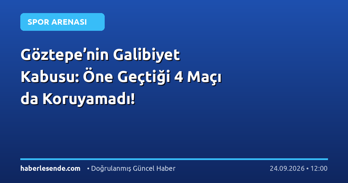 Göztepe’nin Galibiyet Kabusu: Öne Geçtiği 4 Maçı da Koruyamadı!
