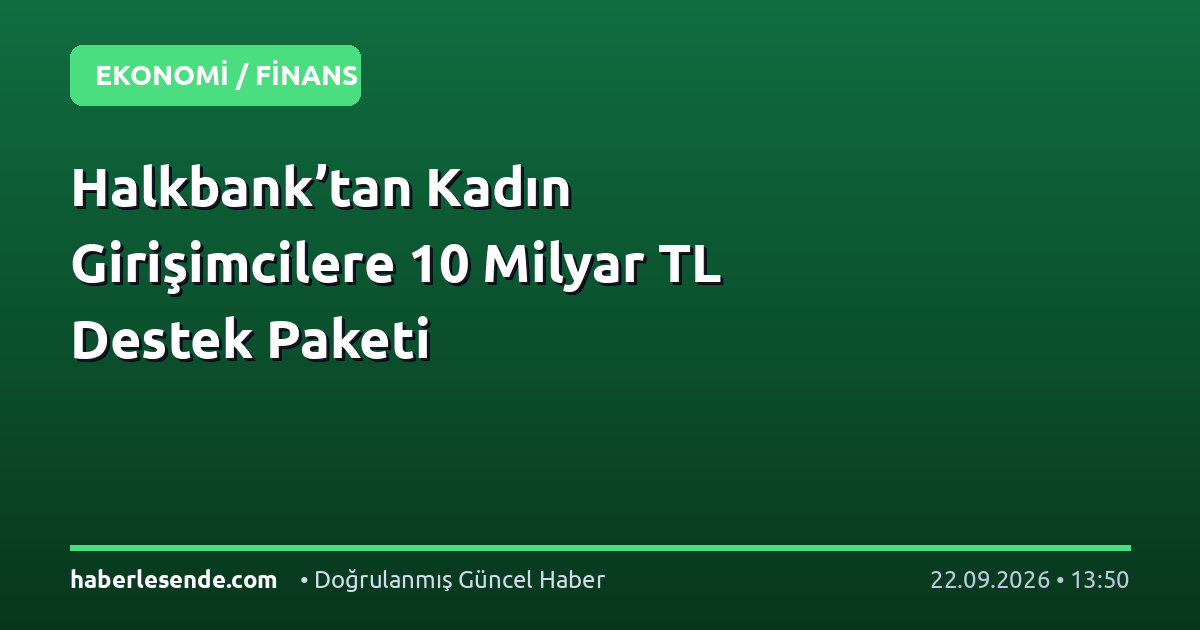 Halkbank’tan Kadın Girişimcilere 10 Milyar TL Destek Paketi