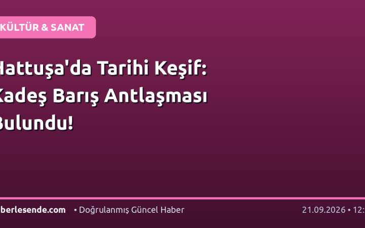 Hattuşa'da Tarihi Keşif: Kadeş Barış Antlaşması Bulundu!