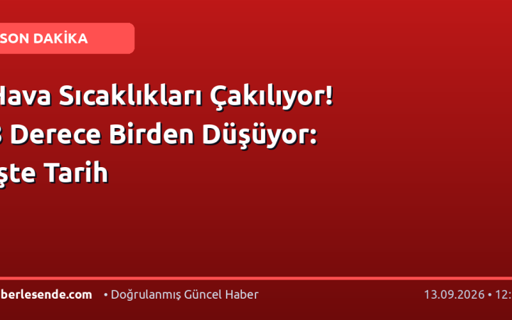 Hava Sıcaklıkları Çakılıyor! 8 Derece Birden Düşüyor: İşte Tarih