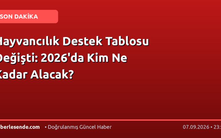 Hayvancılık Destek Tablosu Değişti: 2026'da Kim Ne Kadar Alacak?