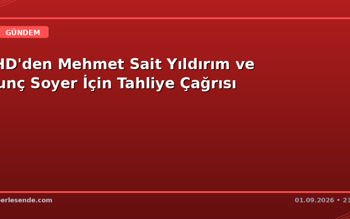 İHD'den Mehmet Sait Yıldırım ve Tunç Soyer İçin Tahliye Çağrısı