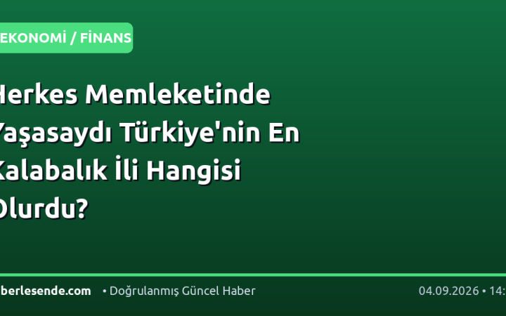 Herkes Memleketinde Yaşasaydı Türkiye'nin En Kalabalık İli Hangisi Olurdu?