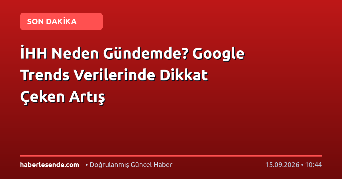 İHH Neden Gündemde? Google Trends Verilerinde Dikkat Çeken Artış